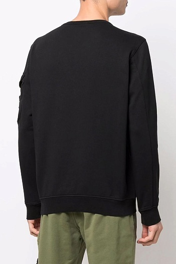 Чёрный свитшот Stone Island compass-patch crewneck   
