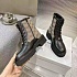 Женские кожаные ботинки Balenciaga чёрного цвета