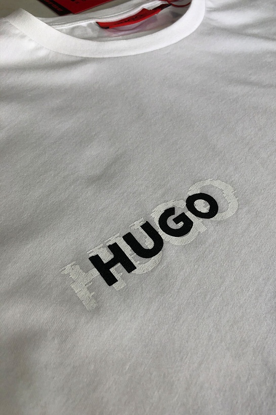 Мужская белая футболка Hugo Boss logo print