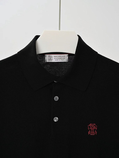 Мужское чёрное поло Brunello Cucinelli premium   