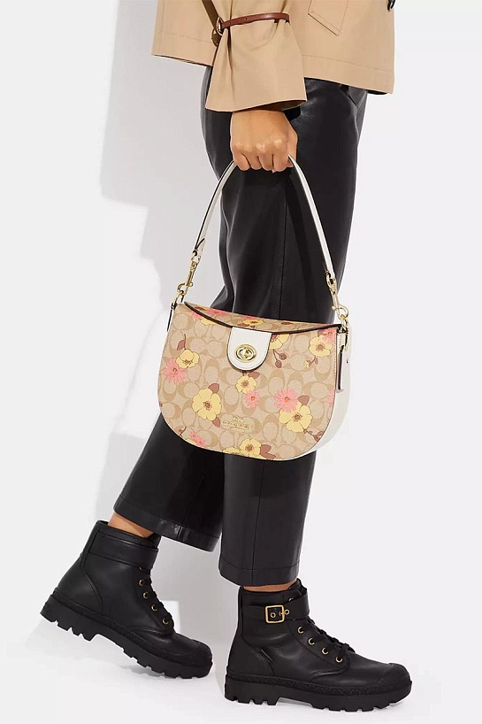 Кожаная сумка Coach Ella Floral 26x17 см