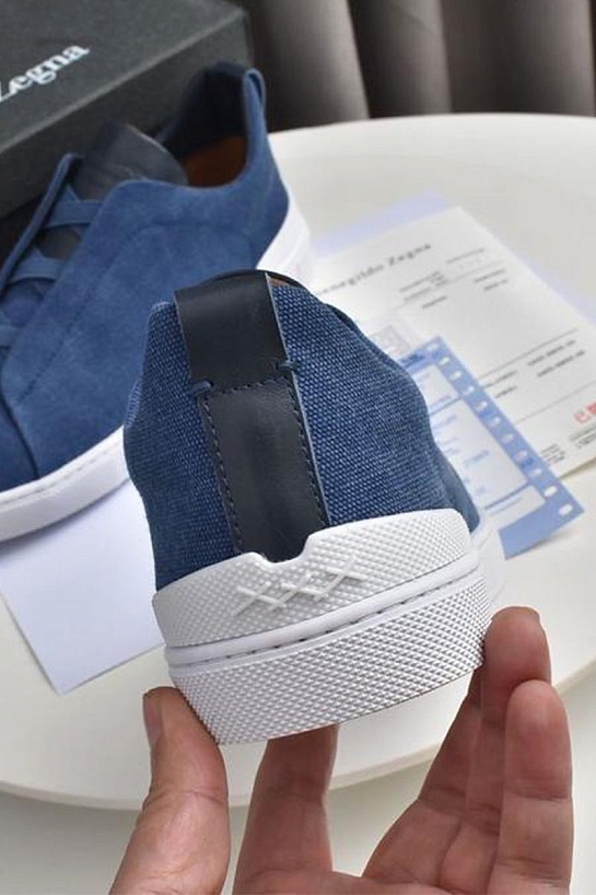 Синие кроссовки Ermenegildo Zegna Triple Stitch Canvas
