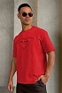 Красная оверсайз футболка Prada Milano logo