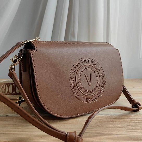 Кожаная сумка Versace Jeans Conture 22x15 см - Brown