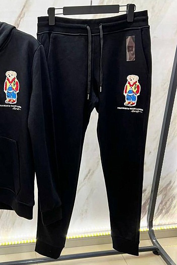 Мужские чёрные штаны Polo Ralph Lauren logo-embroidered   