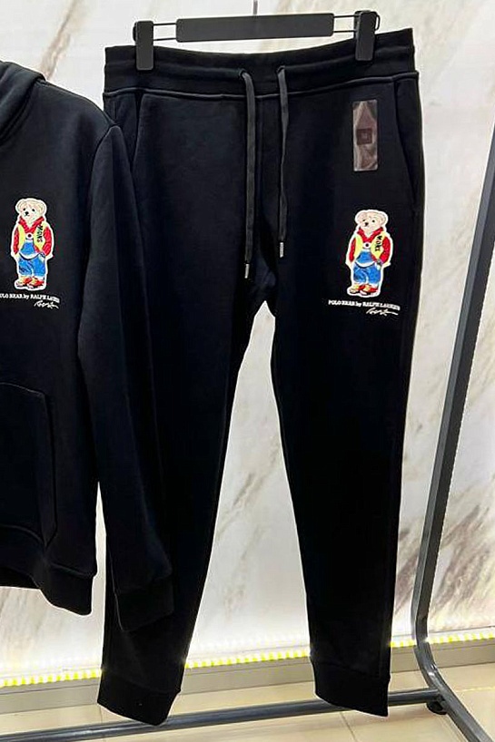 Мужские чёрные штаны Polo Ralph Lauren logo-embroidered