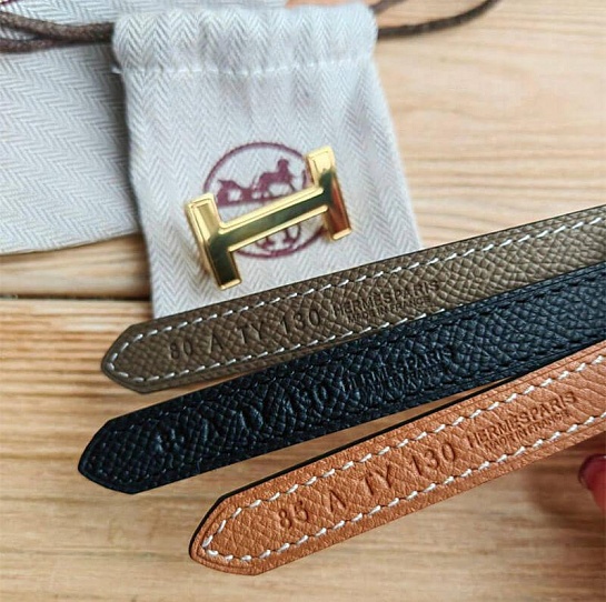 Кожаный ремень Hermes (длина 80 / 85 см)