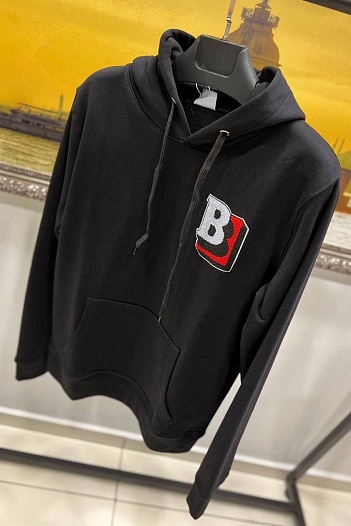 Мужское чёрное худи Burberry letter graphic   