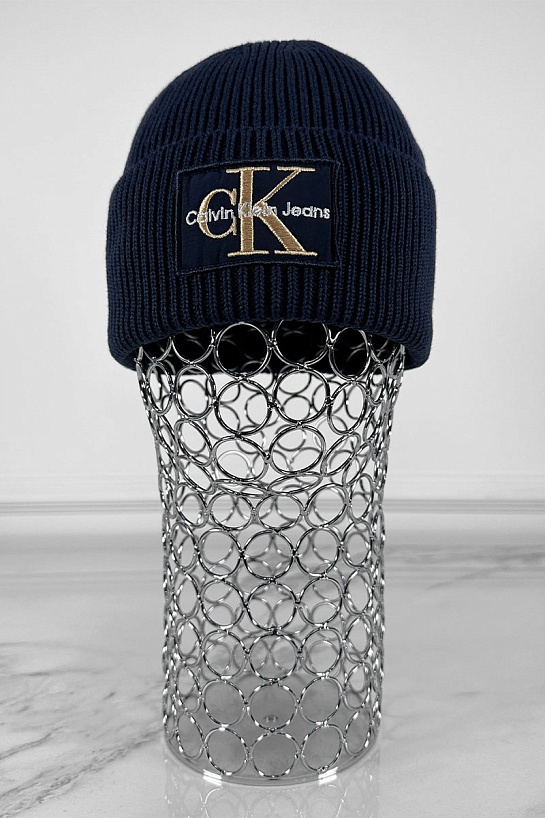 Синяя шапка Calvin Klein Jeans monologo patch