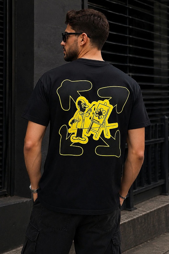 Чёрная оверсайз футболка Off-White Lvr Exclusive Arrow