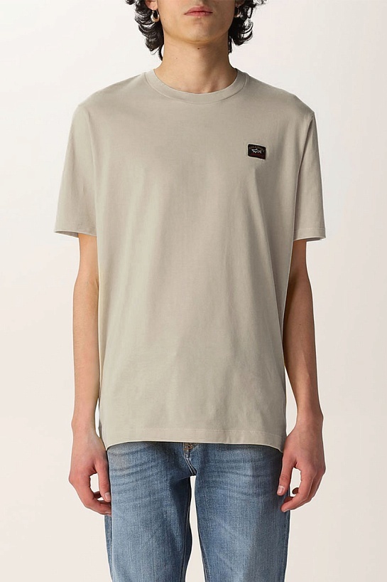 Футболка светло-бежевого цвета Paul & Shark logo-patch