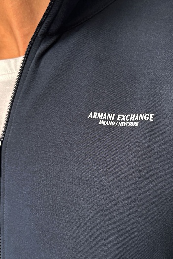 Кофта на молнии Armani Exchange тёмно-синего цвета   