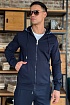 Тёмно-синяя кофта на молнии Moncler striped logo