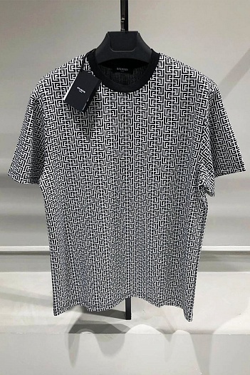Оверсайз футболка Balmain monogram - White / Black   