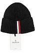 Мужская брендовая шапка Moncler чёрного цвета
