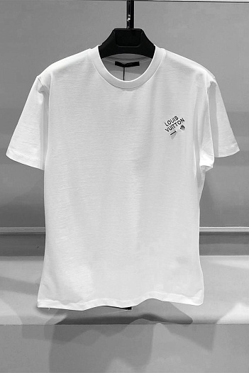 Оверсайз футболка Louis Vuitton staple-pin logo - White   