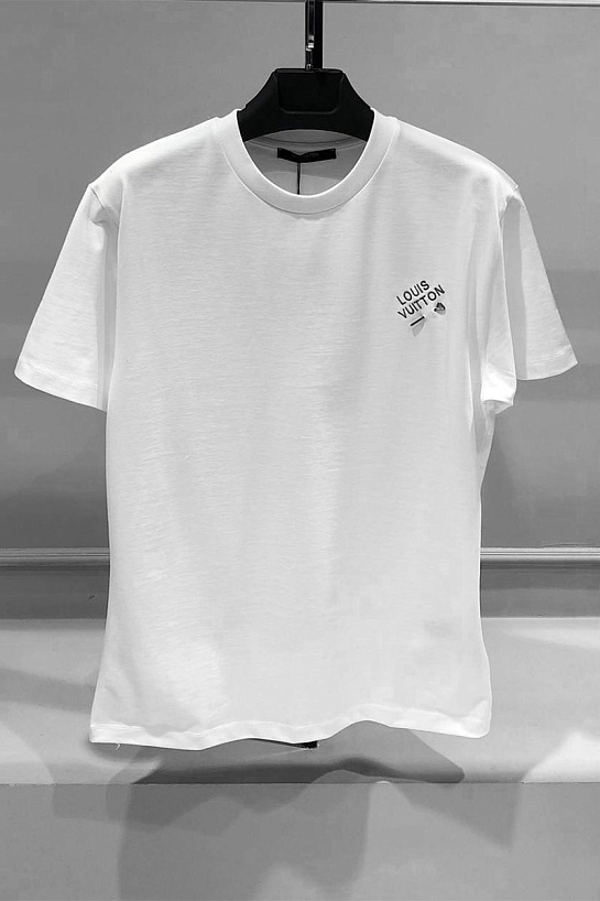 Оверсайз футболка Louis Vuitton staple-pin logo - White