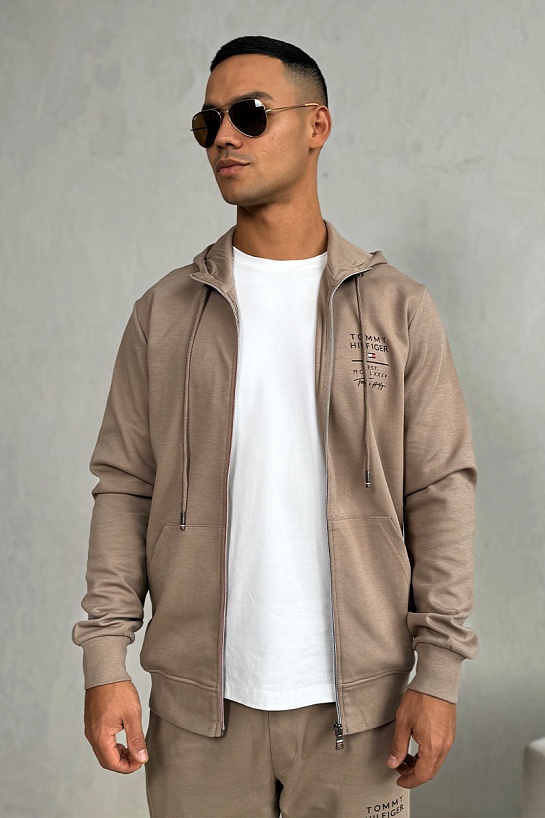 Кофта на молнии бежевого цвета Tommy Hilfiger