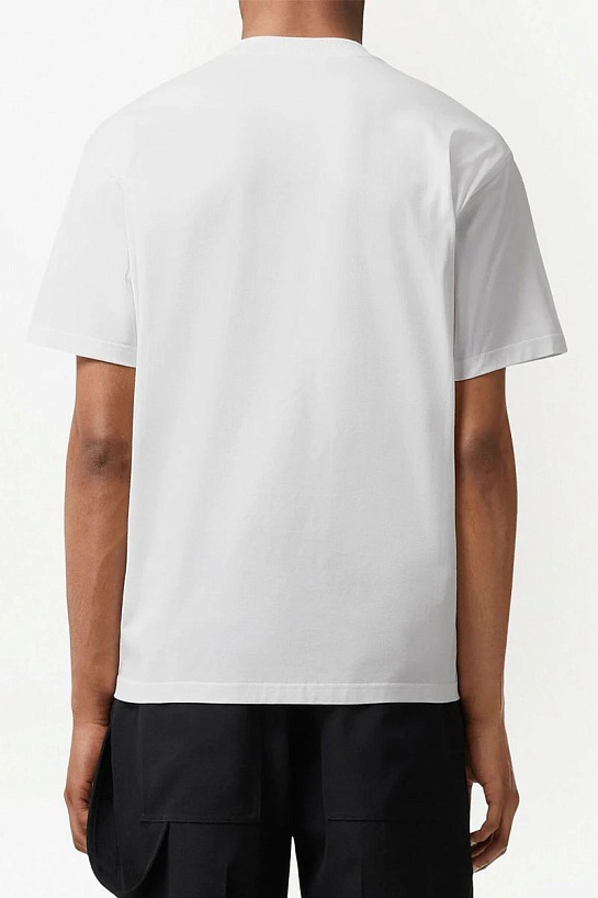 Белая футболка Burberry 'Sergio' applique logo