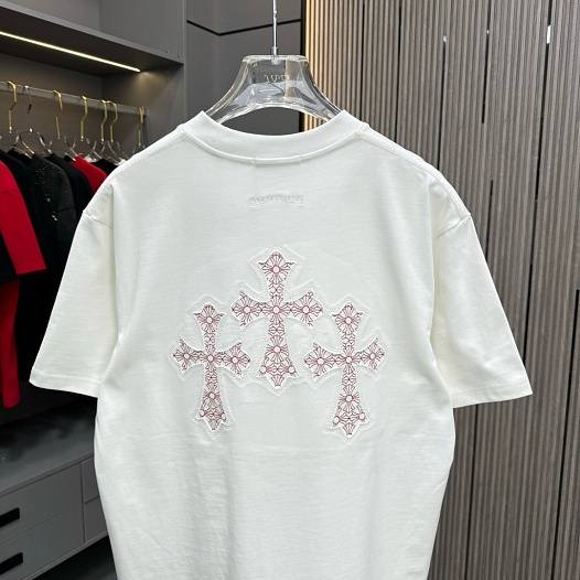 Белая оверсайз футболка Chrome Hearts Premium   