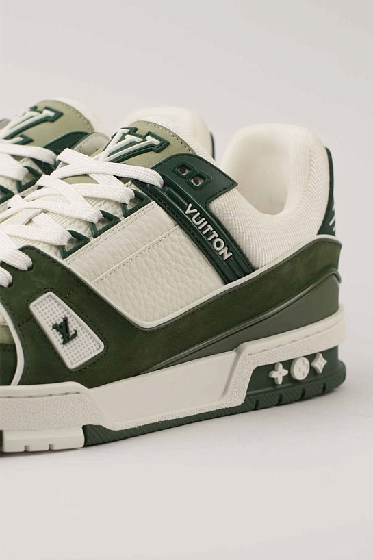 Кожаные кроссовки Louis Vuitton Trainer - White / Green