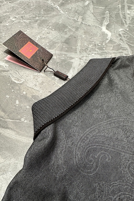 Серое поло Etro с узором пейсли