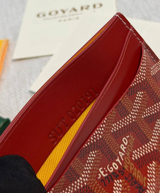 Кожаный кардхолдер Goyard Saint Sulpice premium 10.5x7 см
