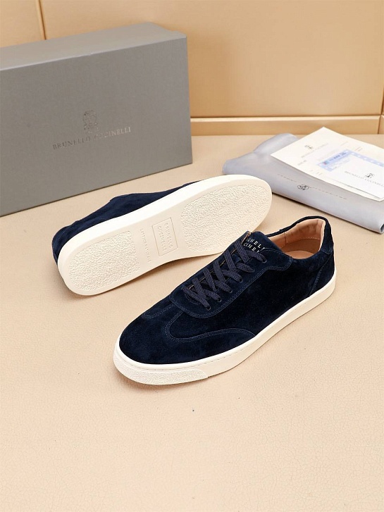 Замшевые кроссовки Brunello Cucinelli low-top - Navy