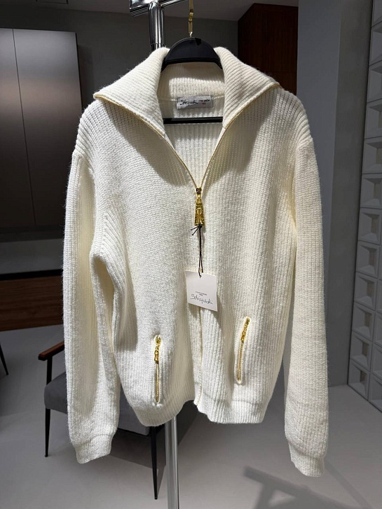 Женский кардиган на молнии Schiaparelli premium - White