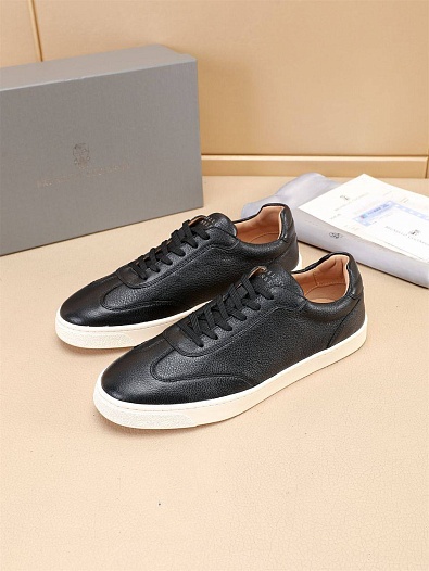 Кожаные кроссовки Brunello Cucinelli low-top - Black   