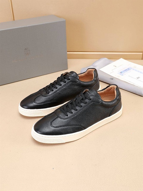 Кожаные кроссовки Brunello Cucinelli low-top - Black