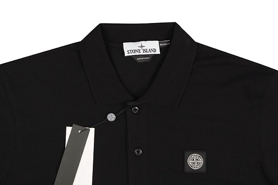 Поло с длинным рукавом Stone Island logo-patch - Indigo