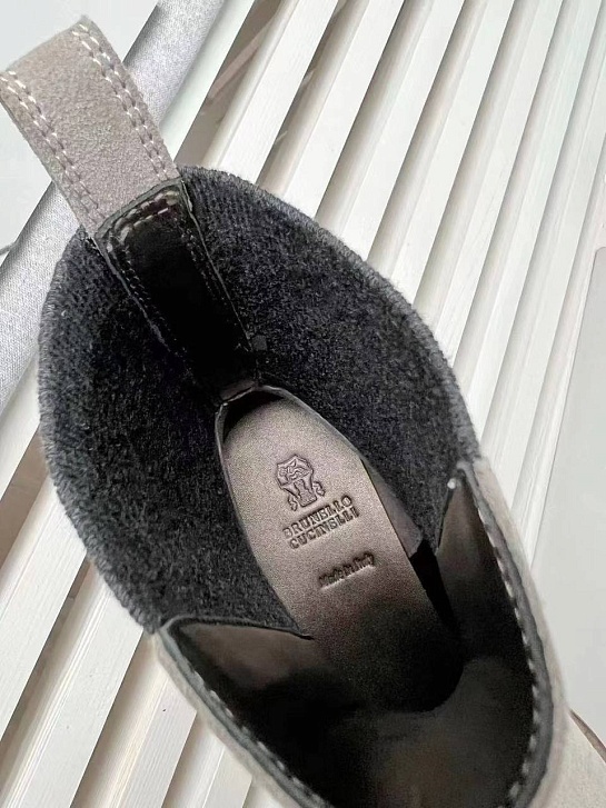 Женские замшевые ботинки Brunello Cucinelli Premium - Grey
