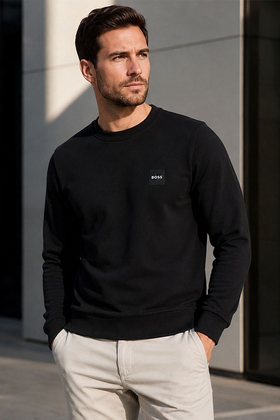 Свитшот чёрного цвета Hugo Boss Westart logo-patch