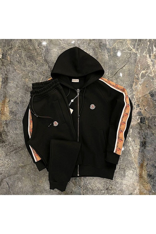 Мужская брендовая кофта Moncler чёрного цвета