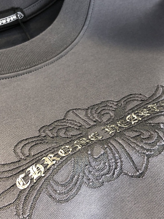 Серая оверсайз футболка Chrome Hearts Premium