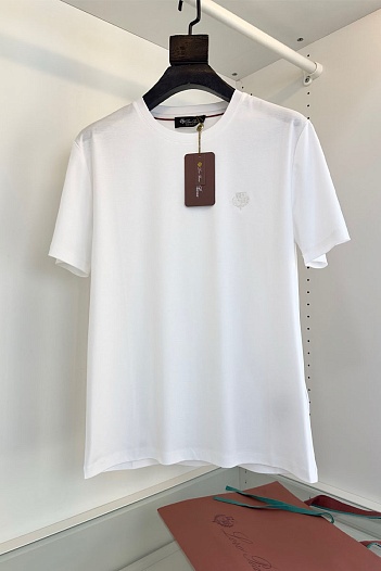 Мужская белая футболка Loro Piana   