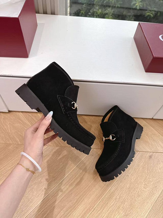 Женские замшевые лоферы Gucci premium - Black