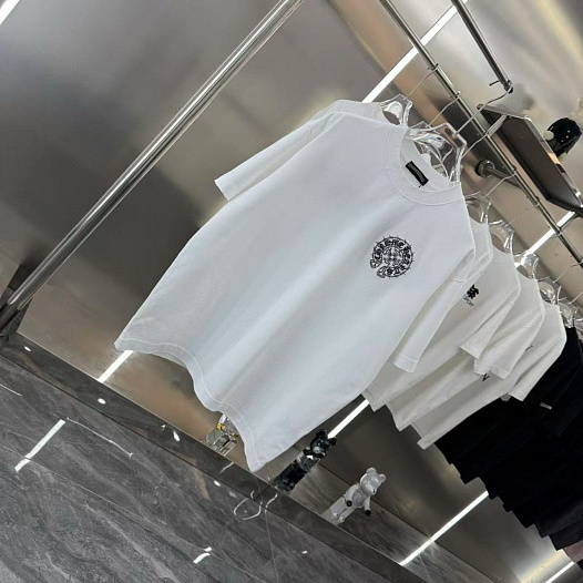 Белая оверсайз футболка Chrome Hearts Premium   