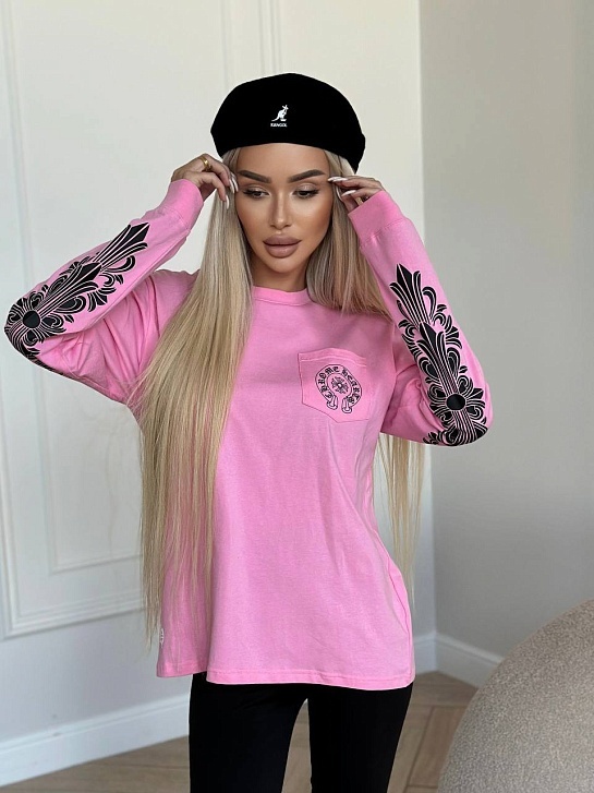 Женский розовый свитшот Chrome Hearts