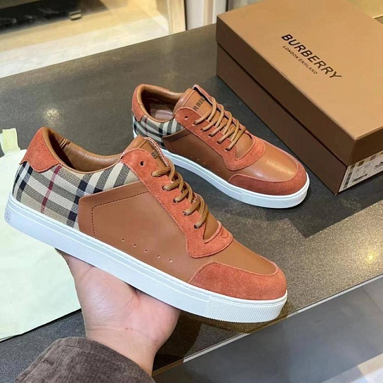 Комбинированные кроссовки Burberry Vintage Check