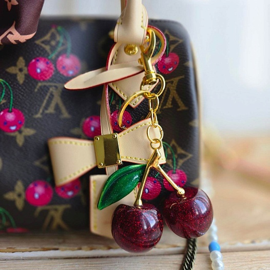 Кожаная сумка Louis Vuitton x Takashi Murakami Cherry Speedy 22x16 см   