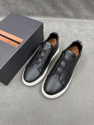 Мужские кроссовки Ermenegildo Zegna Triple Stitch - Black / White   