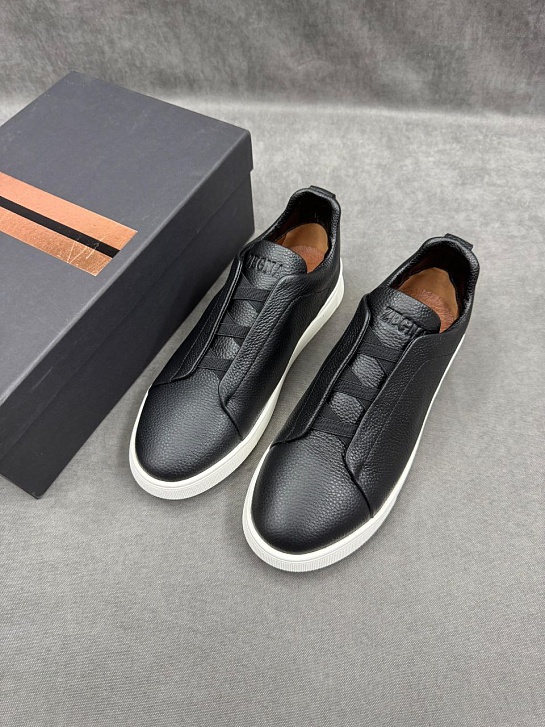 Мужские кроссовки Ermenegildo Zegna Triple Stitch - Black / White