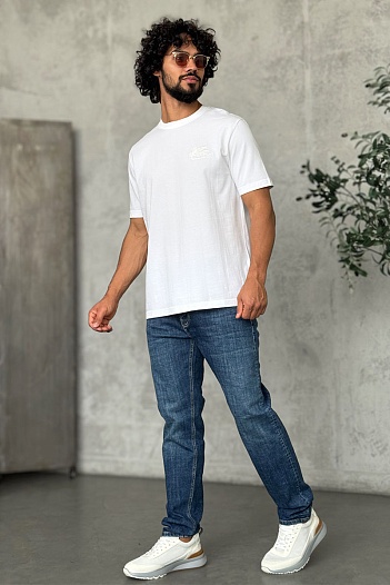 Футболка белого цвета Etro Pegaso embroidery   