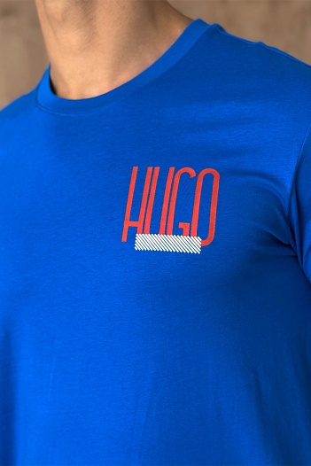 Мужская синяя футболка Hugo Boss   