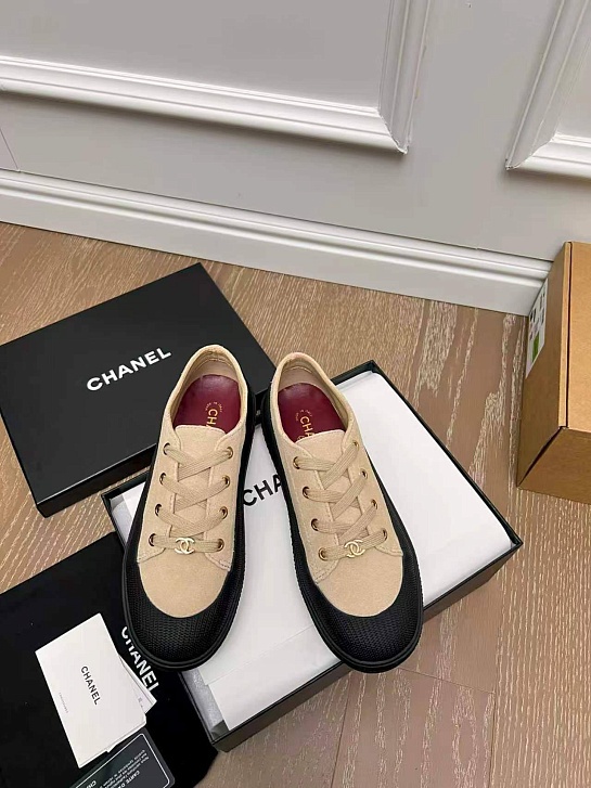 Женские замшевые кеды Chanel premium