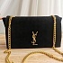 Женская чёрная замшевая сумка Yves Saint Laurent 32x19 см