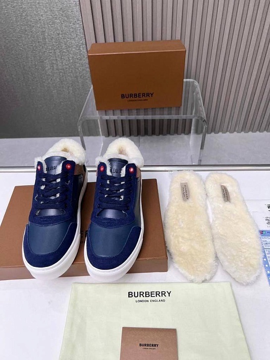 Мужские кроссовки с мехом Burberry Stevie - Navy