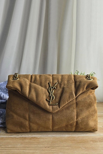 Замшевая сумка Yves Saint Laurent Lou Puffer 30x19 см   